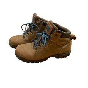 Caterpillar CAT Steel Toe Waterproof Work Boots Womens Mae Size 6 Brown Leather